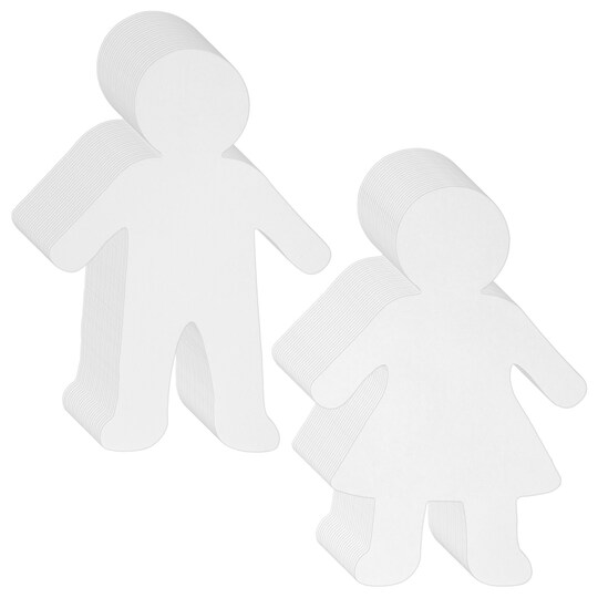Bright Creations; 48-Pack Boys and Girls Blank Paper Cutouts, White - Paper Shapes for Arts & Crafts, School Projects, DIY Decorations, Classroom Use & Party Banners; Category:Cardstock Paper; Image:1